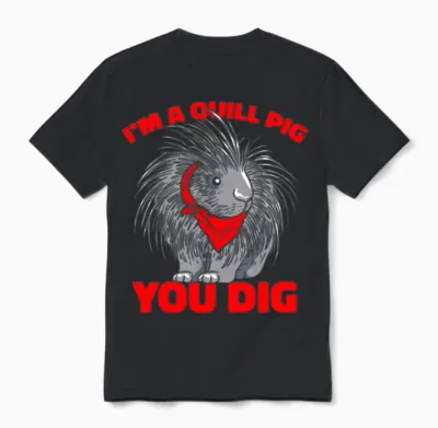 Porcupine Funny Unisex T-Shirt - Black