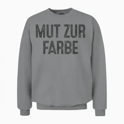 Mut Zur Farbe T-Shirt, Black Unisex Sweatshirt - Sport Grey