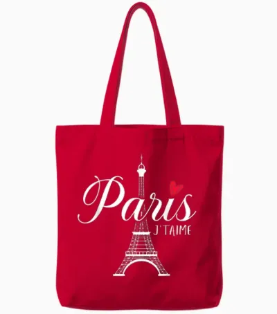 Paris Frankreich French Nizza Eiffelturm Männer Damen Kinder Tote Bags - Red