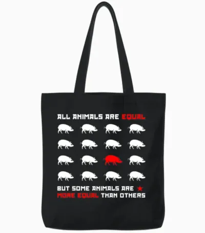 All Animals Are Equal 2 (dark) Tote Bags - Black