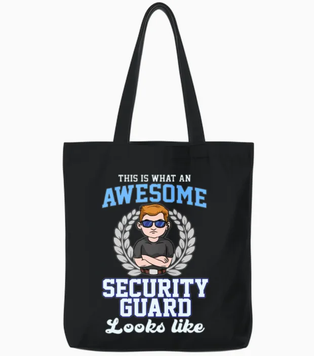 Awesome Security Guard Tote Bags in Black