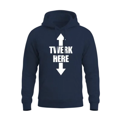 Twerk Here Arrow Up and Down Men's Twerk Here Unisex Hoodie - Navy