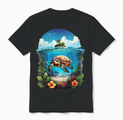Sea Turtle Delight Unisex T-Shirt - Black
