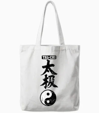 Tai Chi Chinesische Schriftzeichen Yin Yang Tote Bags - White