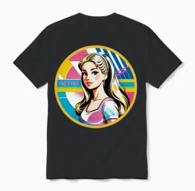 Retro Doll Unisex T-Shirt - Black