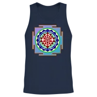 Sri-Yantra Unisex Tank Top - Navy – 2