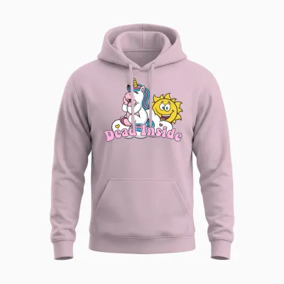 Dead Inside Kawaii Unisex Hoodie - Light Pink