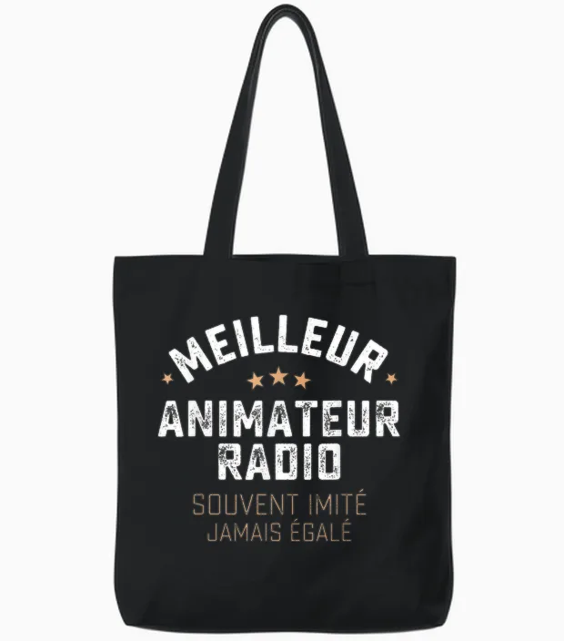 Funny Gift Man Craft Entertainer Radio Humor Tote Bags in Black