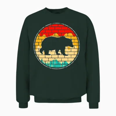 Bear Retro Unisex Sweatshirt - Forest