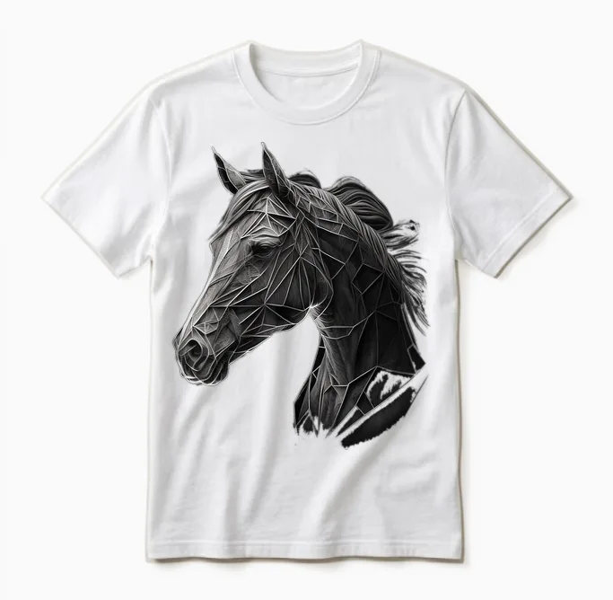 Reiten Kunst Tierdruck Pferd Motiv Pferd Unisex T-Shirt in White