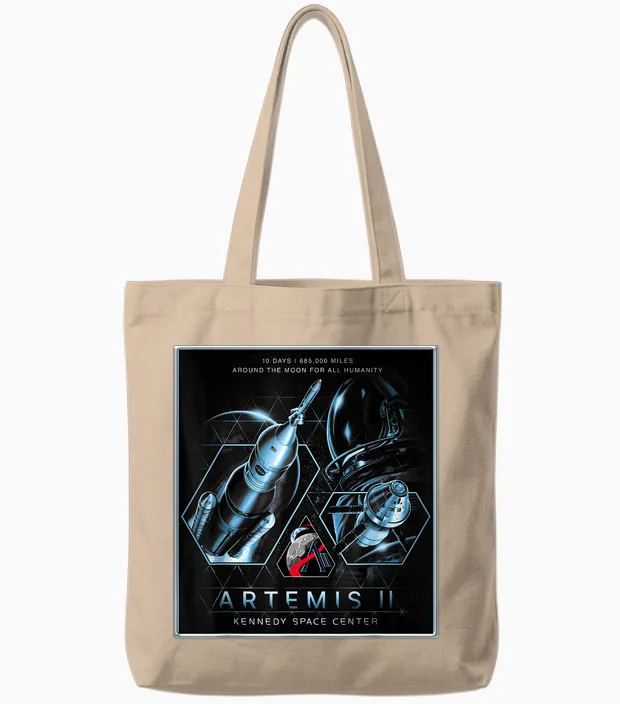 Nasa Artemis Ii Moon Mission Sls Orion Tote Bags in Natural