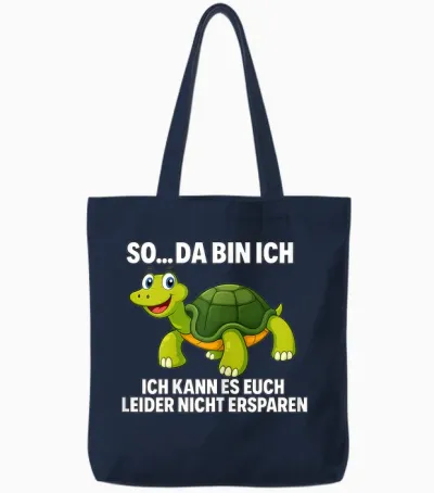 Schildkröte Spruch Lustig Sarkastisch Humor Tier Tote Bags - Navy