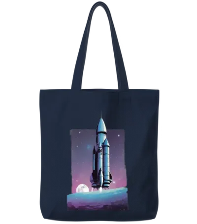 Vintage Retro Space V3 Tote Bags - Navy