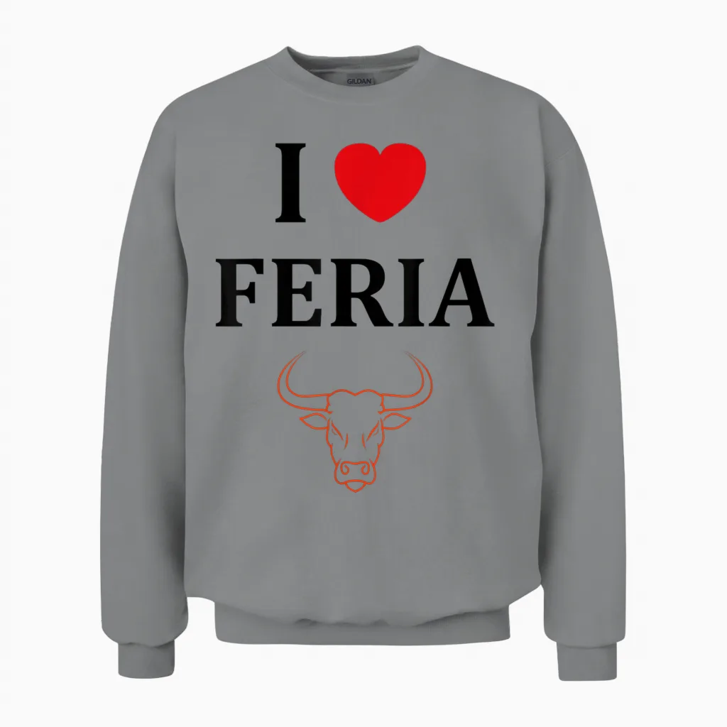Humour FĂ©ria Basque Dax Bayonne FĂȘtes I Love Feria Unisex Sweatshirt in Sport Grey