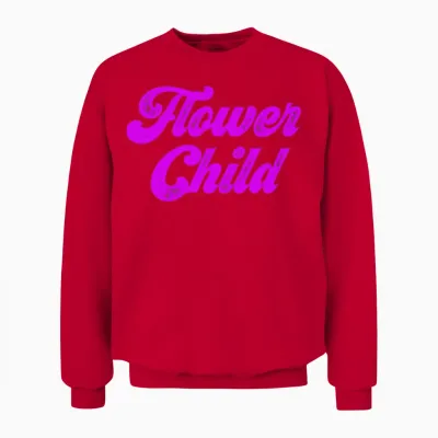 Flower Child Retro Unisex Sweatshirt - Red