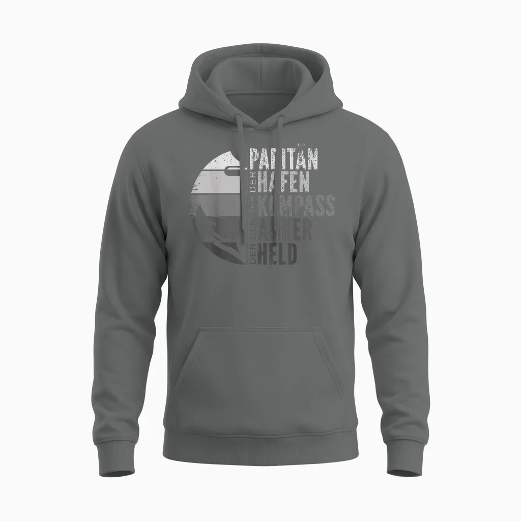 Herren Papitän Papa Kapitän Vatertag Captain Anker Segler Schiffer Unisex Hoodie in Graphite Heather