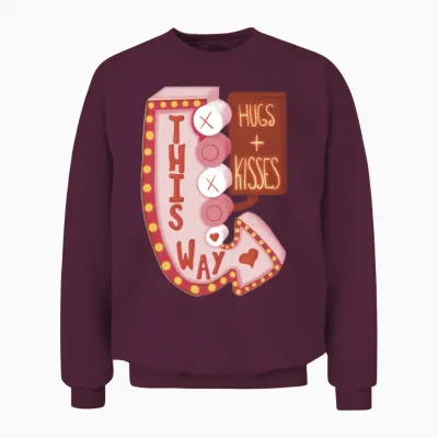 Retro Valentine’s Day Unisex Sweatshirt - Maroon
