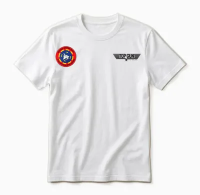 Top Gun Us Navy Fighter Weapons School T-Shirt Badge Unisex T-Shirt - White