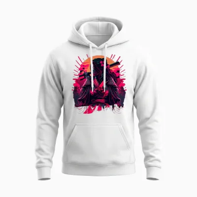 Samouraï Unisex Hoodie - White
