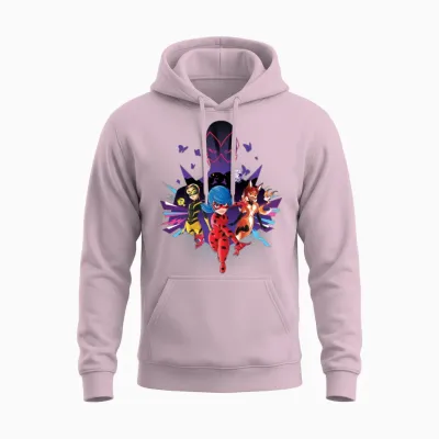 Miraculous Superheroes Kwami vs Hawk Moth Unisex Hoodie - Light Pink