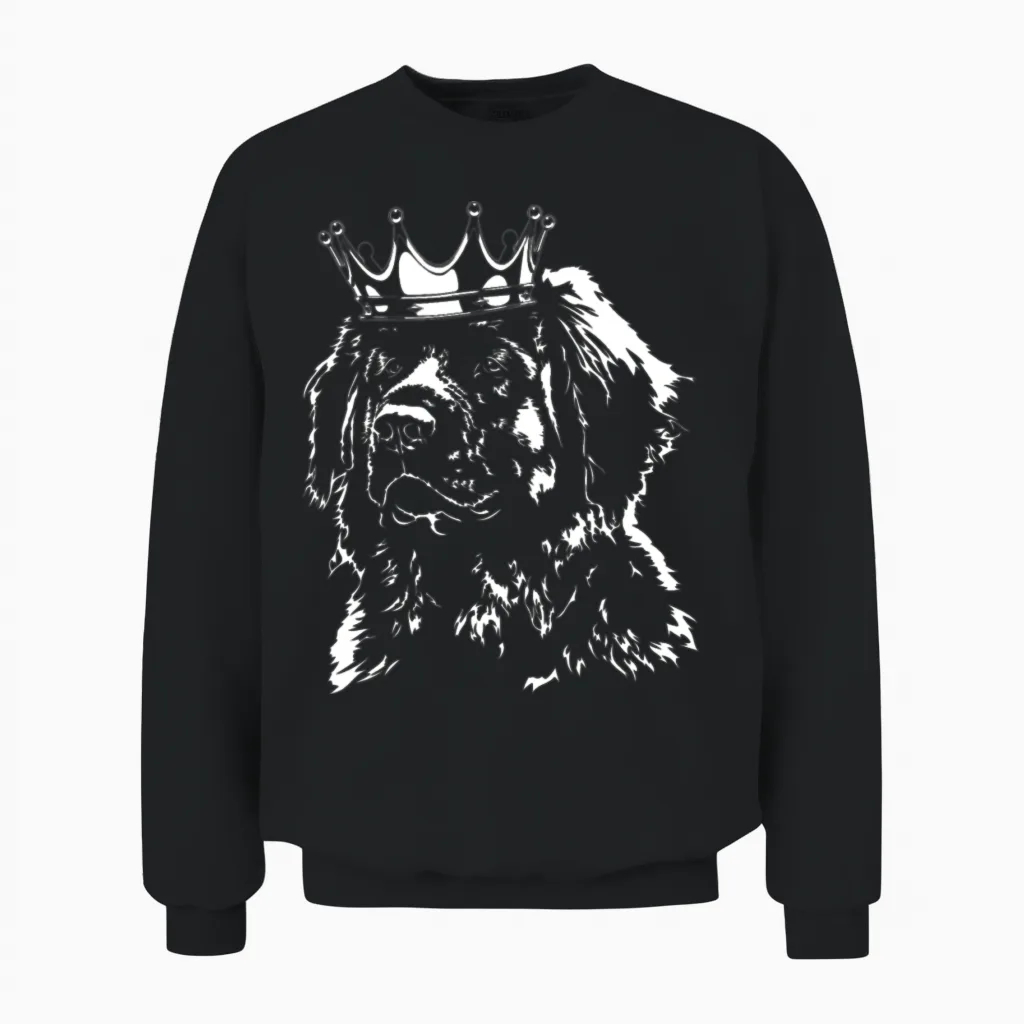 Funny Leonberger Dog Crown Dog Mom Unisex Sweatshirt in Black