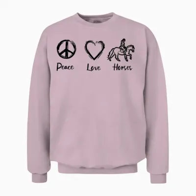 Horse Love Unisex Sweatshirt - Light Pink