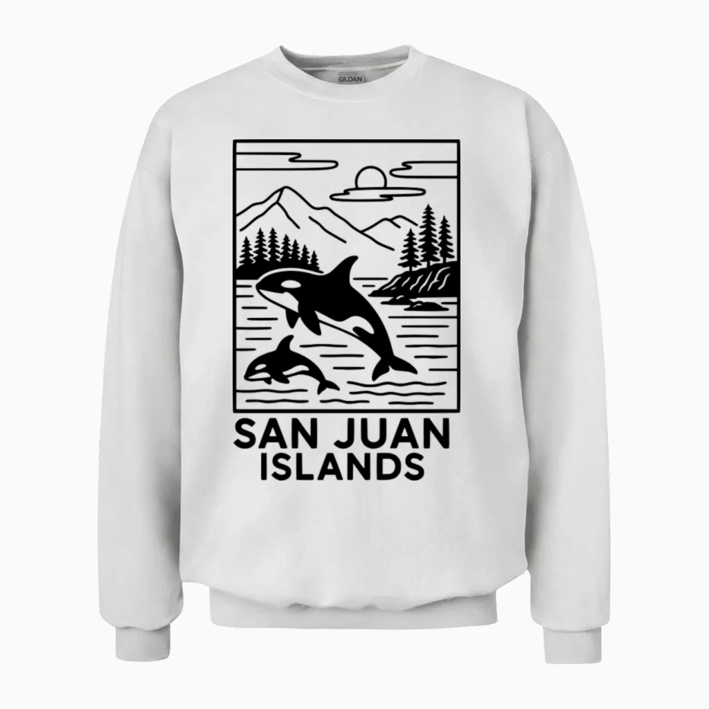 San Juan Islands Unisex Sweatshirt in White