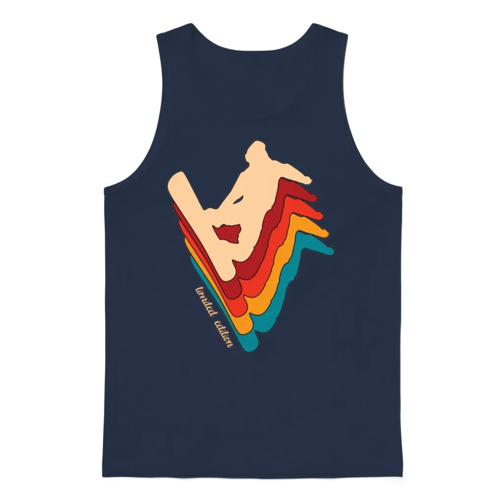 Retro Snowboard Unisex Tank Top - Navy