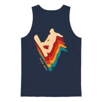 Retro Snowboard Unisex Tank Top - Navy – 1