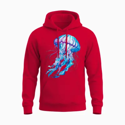 Quallen Kostüm Damen Watercolor Unterwasser Meerestiere Meer Unisex Hoodie - Red