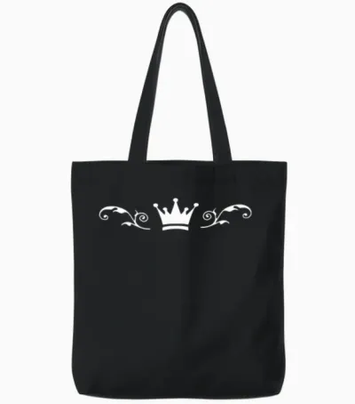 Crown White Tote Bags - Black
