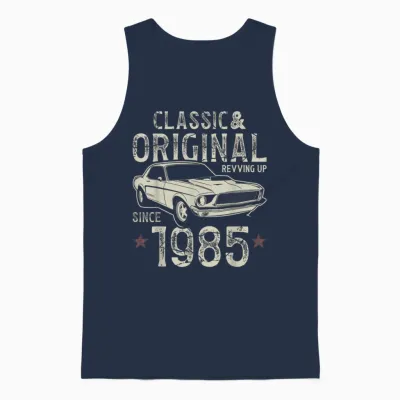 40th Birthday 1985 Classic Car Unisex Tank Top - Navy