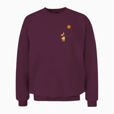 Disney Winnie the Pooh Reaching for Pocket Honey V2 T-Shirt, White Unisex Sweatshirt - Maroon