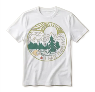I Hate People Camping Hiking Unisex T-Shirt - White