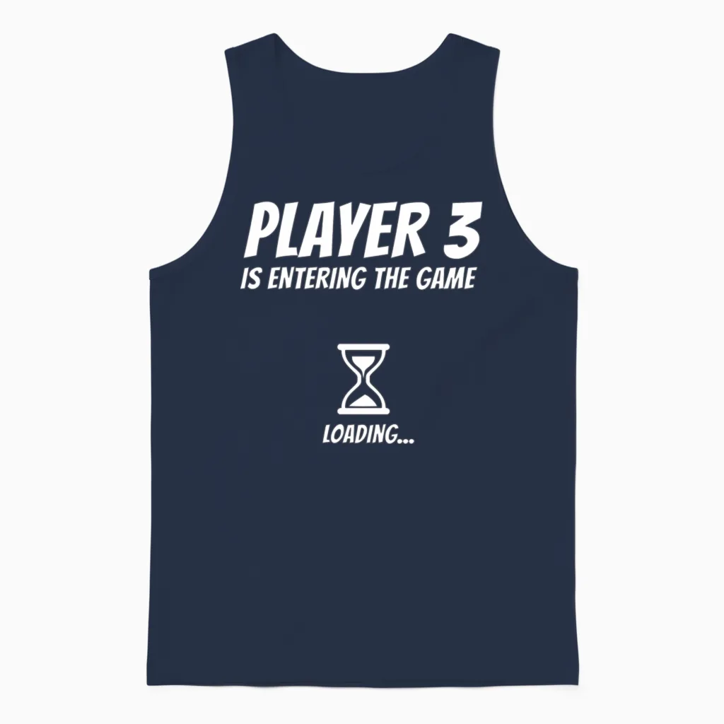 Pregnancy - Player 3 Funny Pregnancy Announcemen Unisex Tank Top in Navy