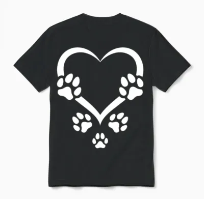 Dog Paw Heart Baby Dogs I Dog Paws Hearts Dog Paw Unisex T-Shirt - Black