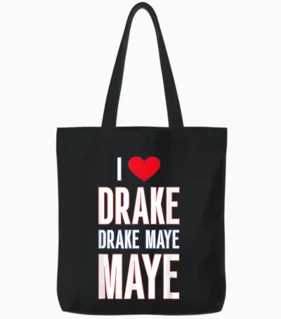 I Love Drake Drek Maye Maye Tote Bags - Black