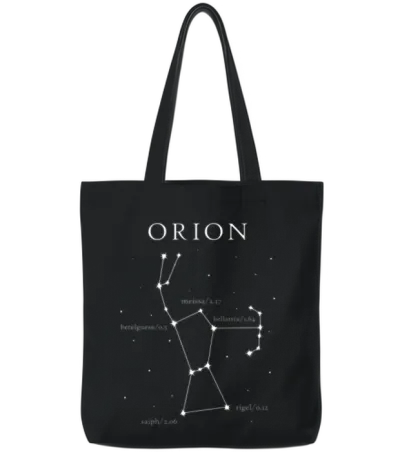 Orion Constellation Astronomy Stargazing Tote Bags - Black