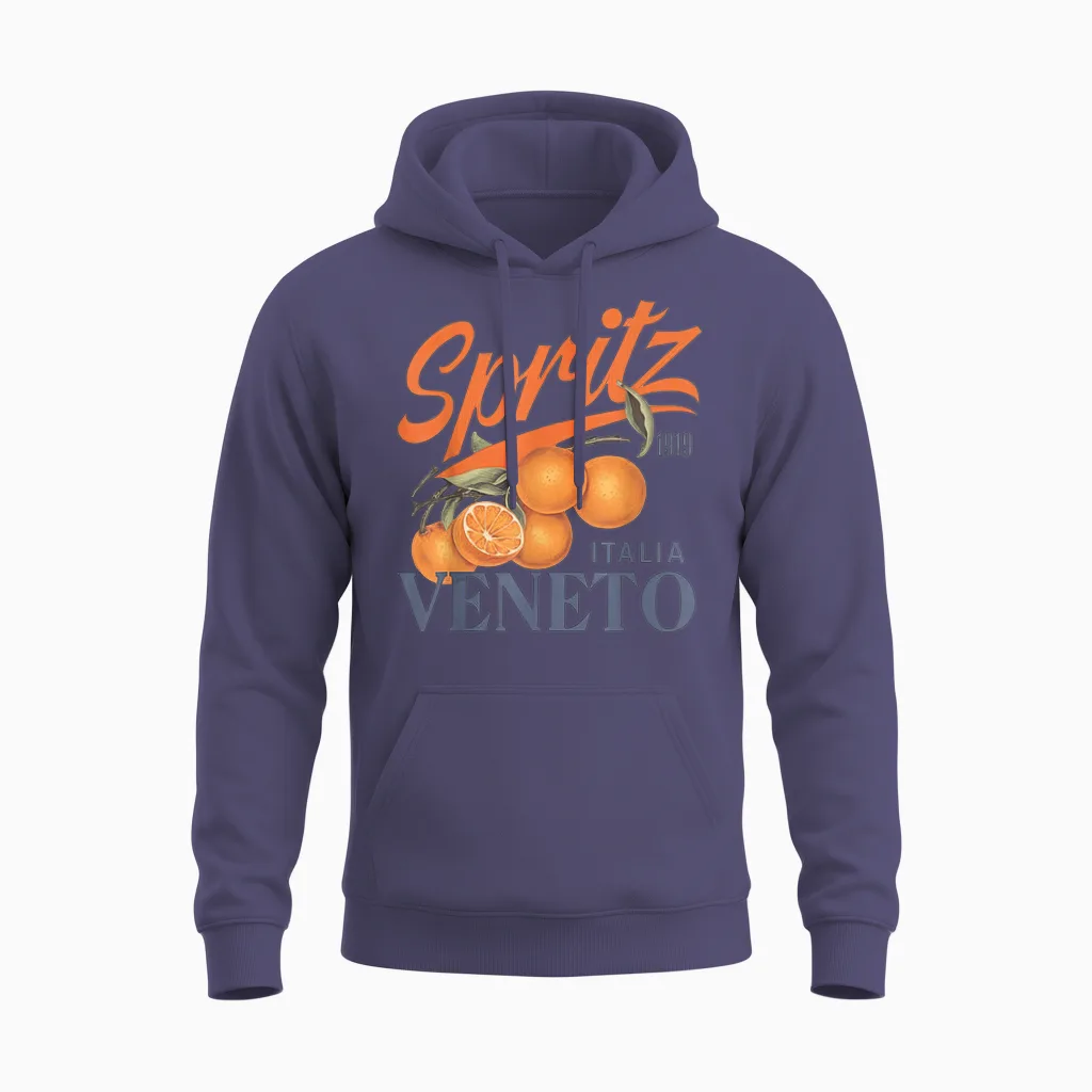 Spritz Veneto Tshirt Italia Vintage Orange Wein Italien Unisex Hoodie in Heather Sport Dark Navy