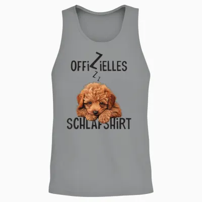 Official Sleep Shirt with Dog Funny Toy Poodle T-Shirt, White Unisex Tank Top - Sport Grey