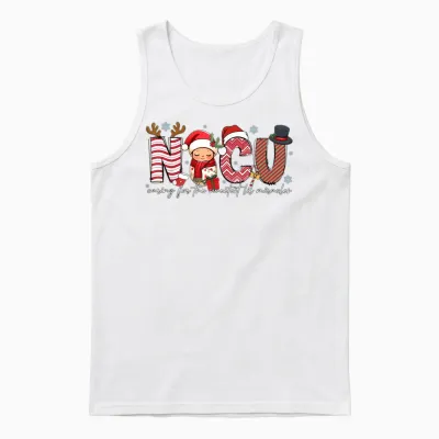 Nicu Caring for Sweetest Lil Miracles Christmas Nurse Gift Unisex Tank Top - White