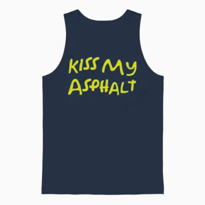 Kiss My Asphalt Unisex Tank Top - Navy
