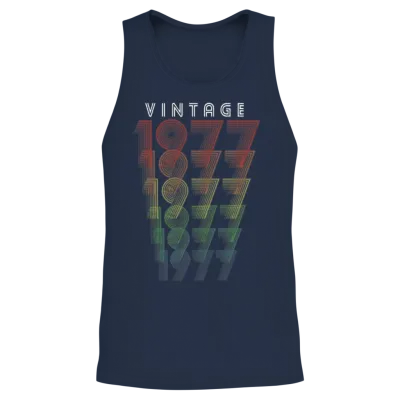 Vintage 1977 Gift 1977 Birthday Retro Men Women Unisex Tank Top - Navy