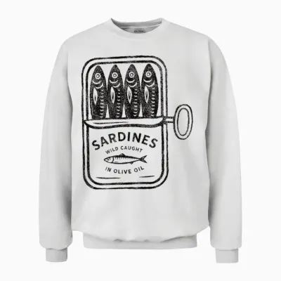 Vintage Sardinen Dose Retro Dosenfisch & Feinschmecker Motiv Unisex Sweatshirt - White