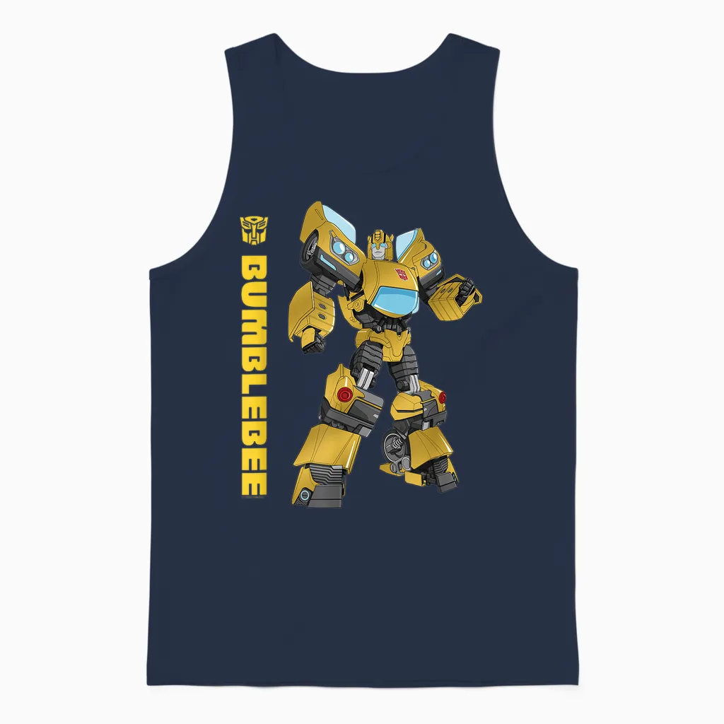 Transformers Bumblebee Autobots Epic Pose Portrait T-Shirt, Black Unisex Tank Top in Navy