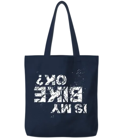 Is My Bike Ok - White Tote Bags - Navy