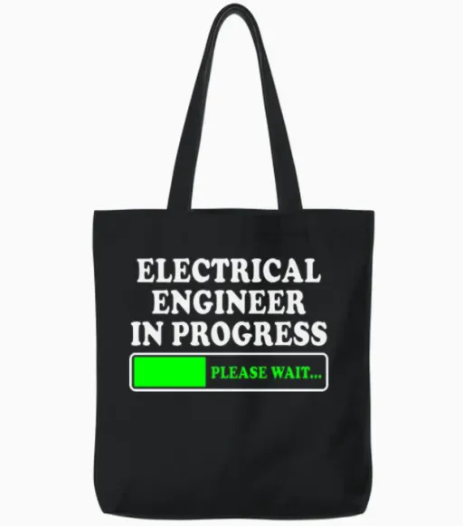 Electrical Engineer in Progress Tote Bags - Black