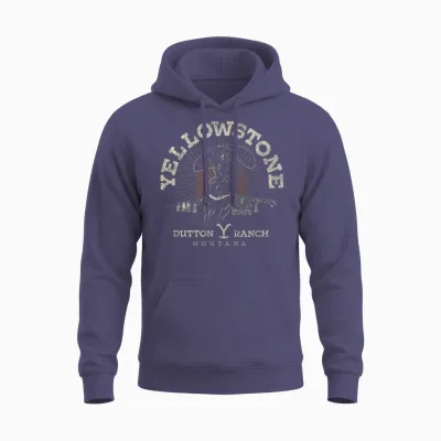 Y Yellowstone Dutton Ranch Roping Riding T-Shirt Black Unisex Adult S Eu Small Classic Short Sleeve Unisex Hoodie - Heather Sport Dark Navy