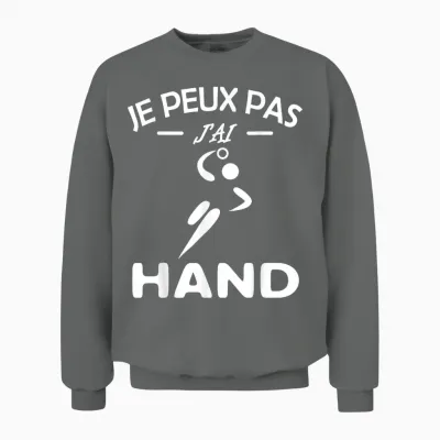 Je Peux Pas J'ai Hand Handball Player Handball Funny.2025 T-Shirt, Black, S Unisex Sweatshirt - Graphite Heather
