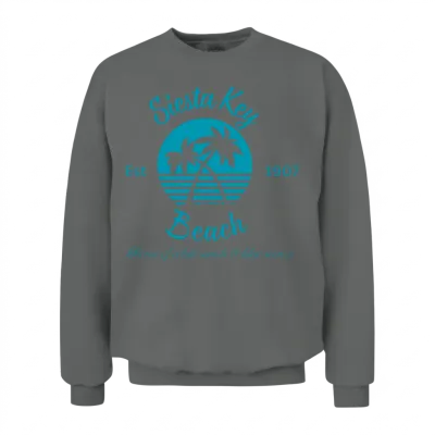 Siesta Key Beach, Florida Est 1907 Teal Unisex Sweatshirt - Graphite Heather